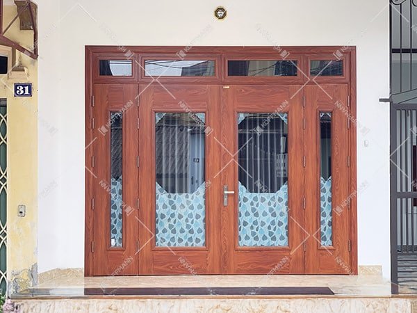 Cửa thép vân gỗ 4 cánh Koffmann KG-41.K.K-4TK tại Bến Tre