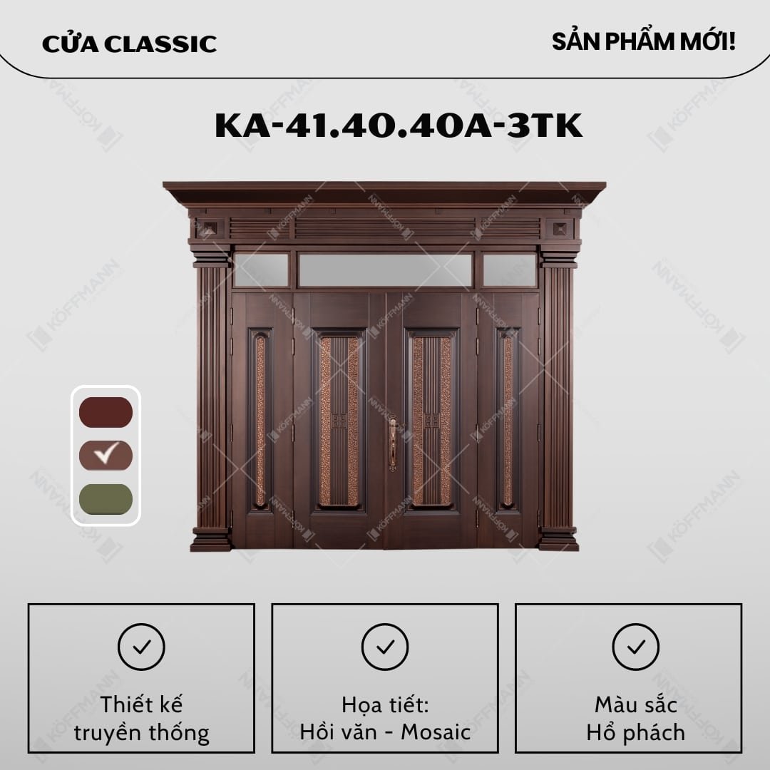 Cửa thép Koffmann 4 cánh KA-41.40.40A-3TK - Bến Tre